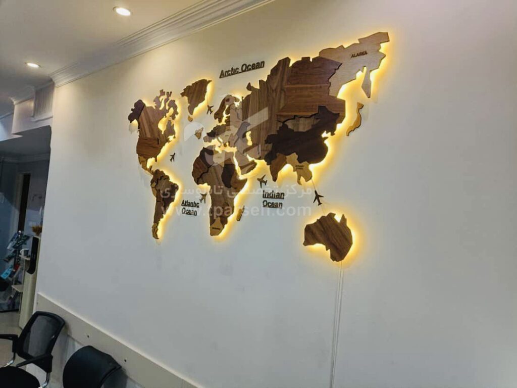 تابلو نقشه زمین چوبی